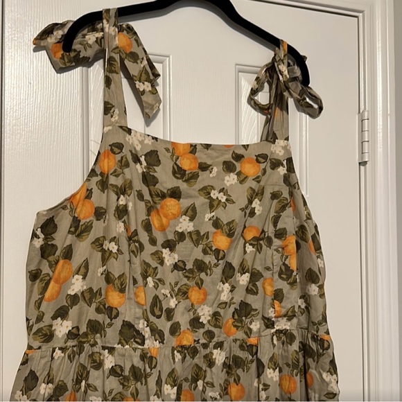 DIP Floral dress 3X Tie Shoulders Oranges - Picture 2 of 4